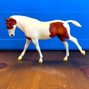 Traditional white and brown Breyer horse